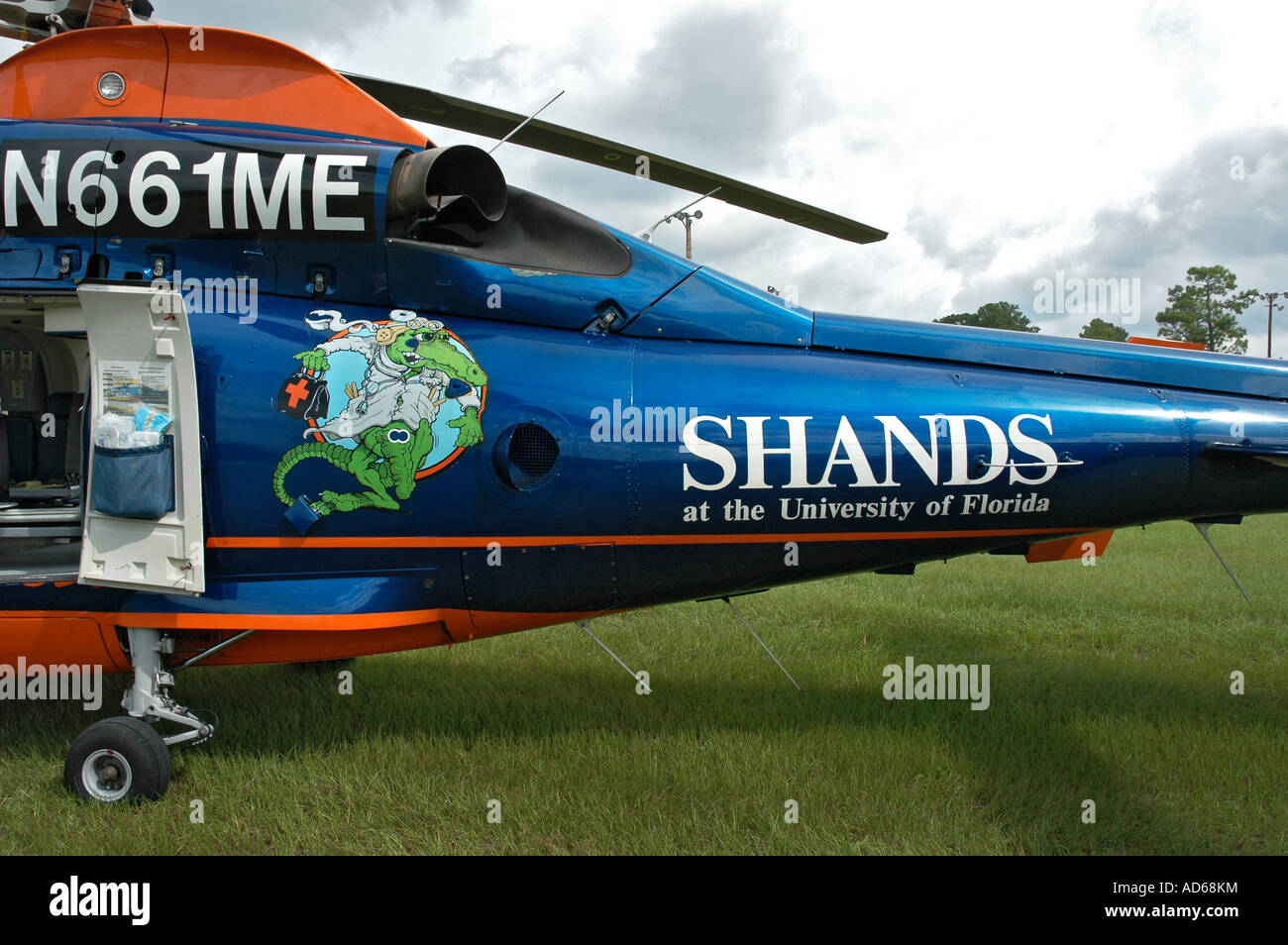 emergency helicopter from Shands Hospital, Gainesville, Florida Stock