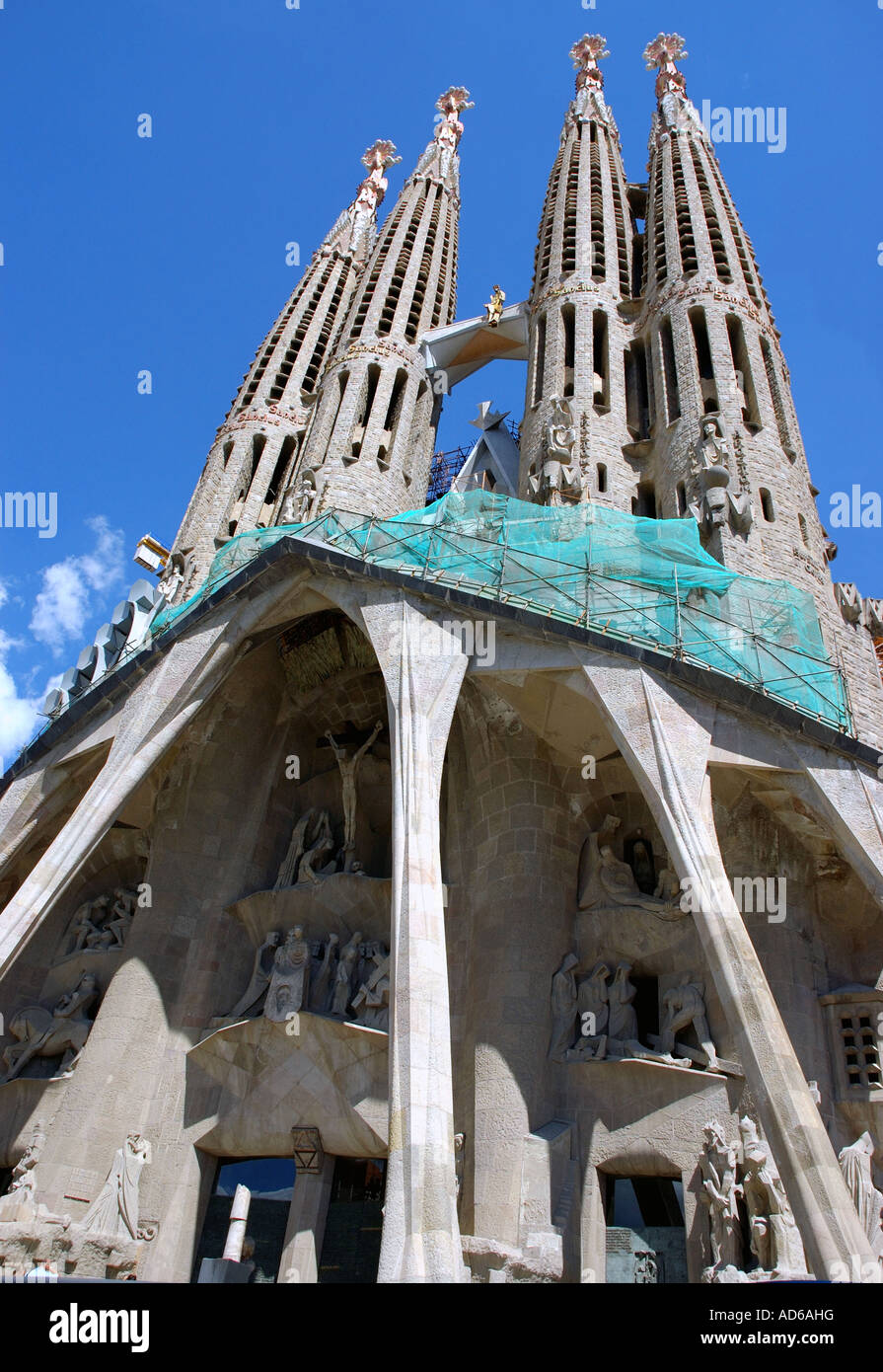 View of  La Sagrada Família The Holy Family Temple Barcelona Barça Catalunya Catalonia Cataluña Costa Brava España Spain Europe Stock Photo