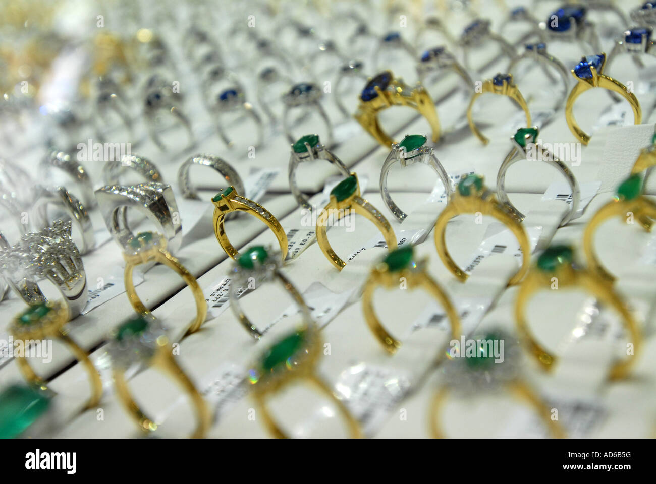 gold and silver and platinum rings at the gold souk dubai Stock Photo -  Alamy