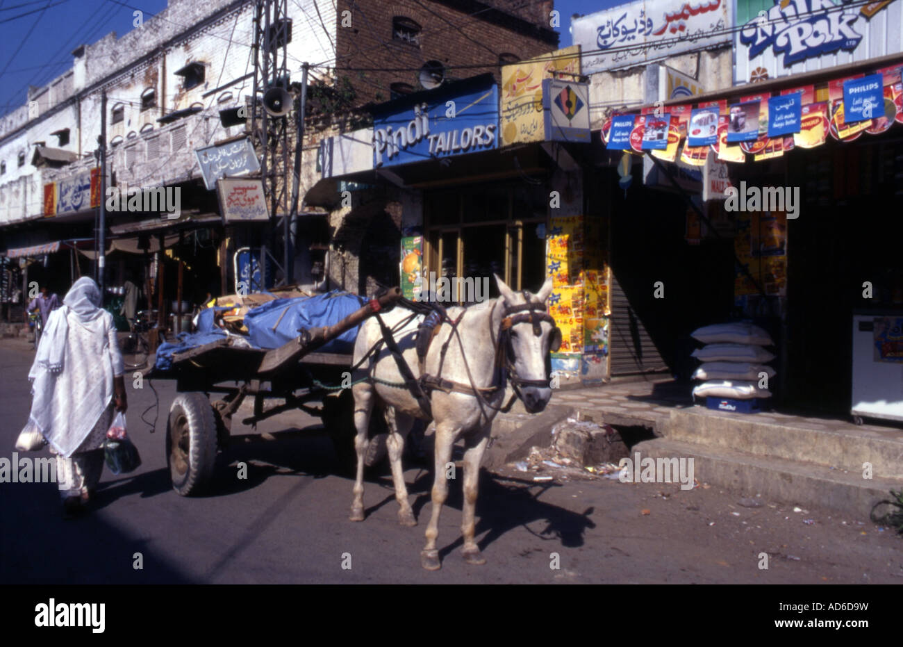 Typical street scene, Rawalpindi, Pakistan. Stock Photo