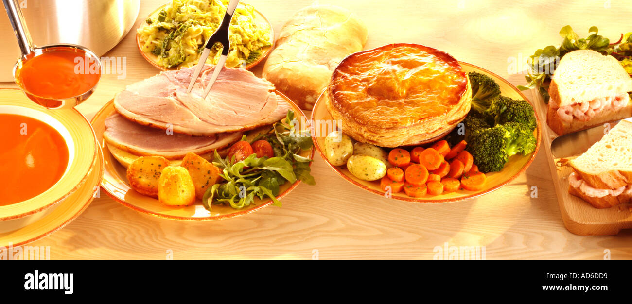 FOOD SPREAD Stock Photo