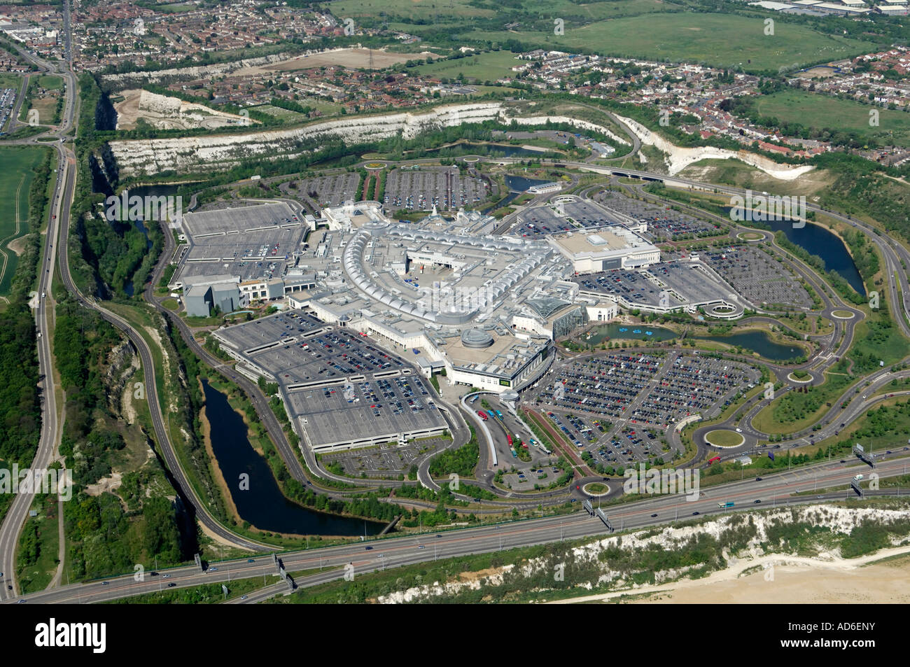 Aerial image Bluewater shopping centre Stock Photo