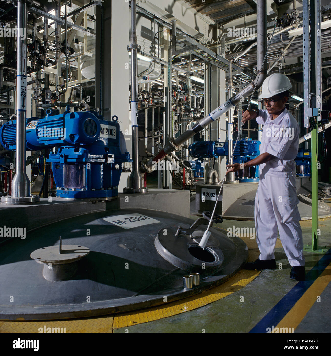 Sampling paint during its production for domestic and industrial use in