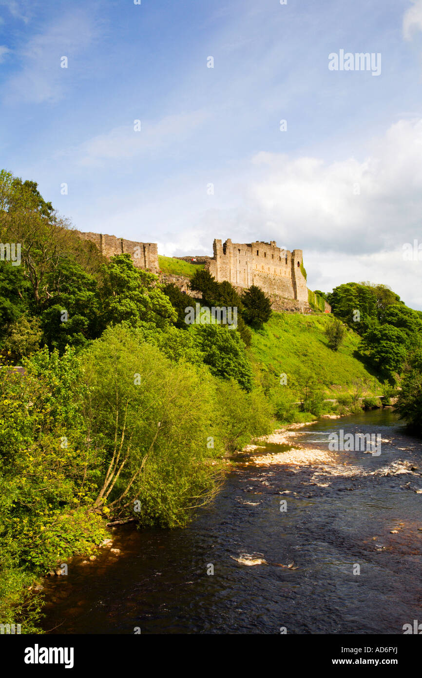 Richmond Castle and the River Swale Richmond North Yorkshire England
