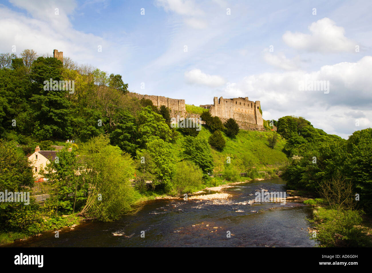 Richmond Castle and the River Swale Richmond North Yorkshire England ...