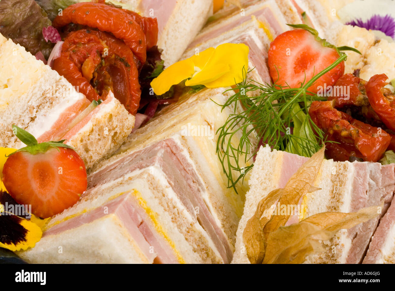 Selection of sandwiches on tray Stock Photo Alamy