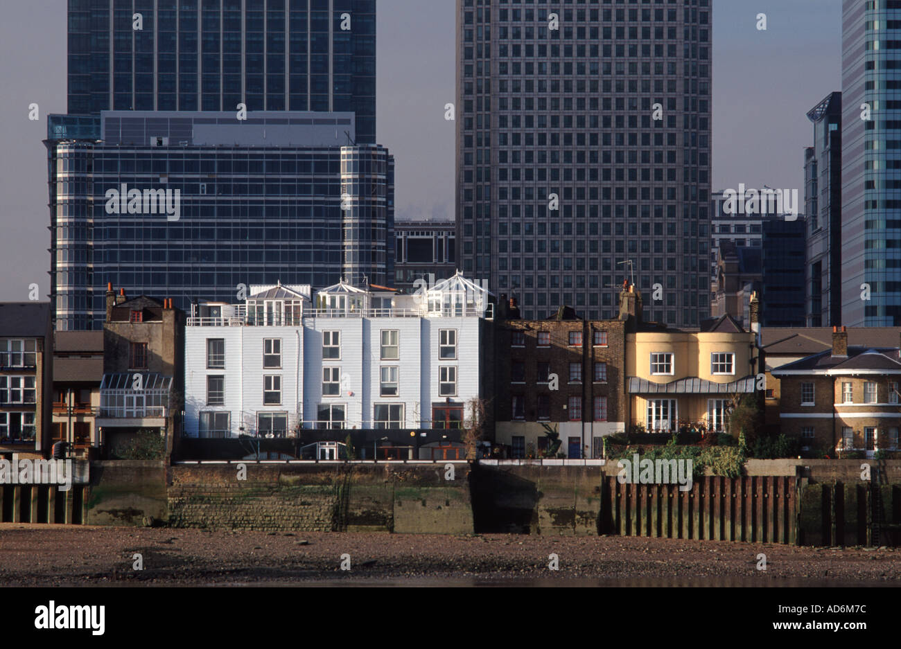 Traditional houses contrast london docklands hires stock photography