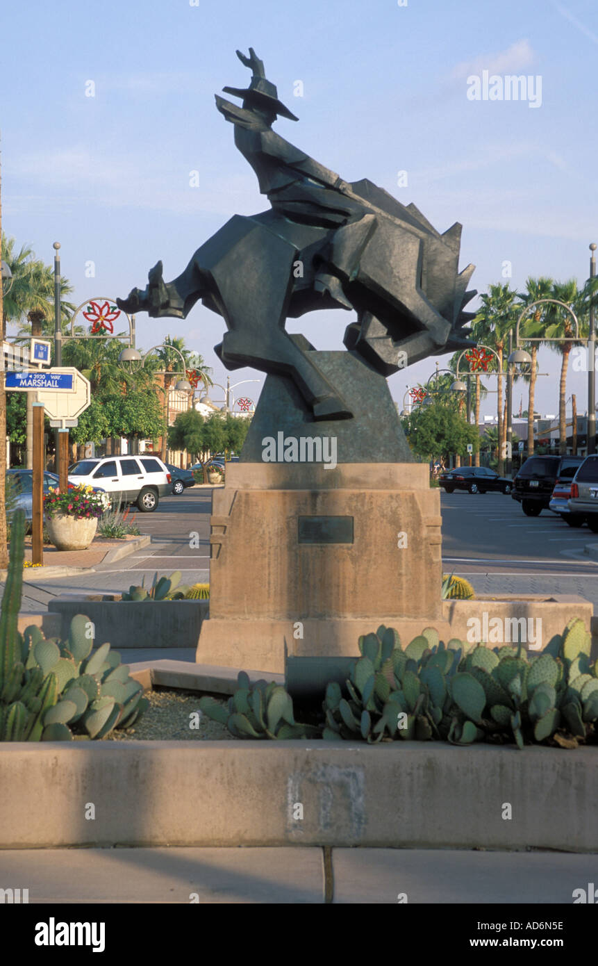 Jack Knife sculpture, Main Street, Old Town, Scottsdale, Arizona Stock Photo