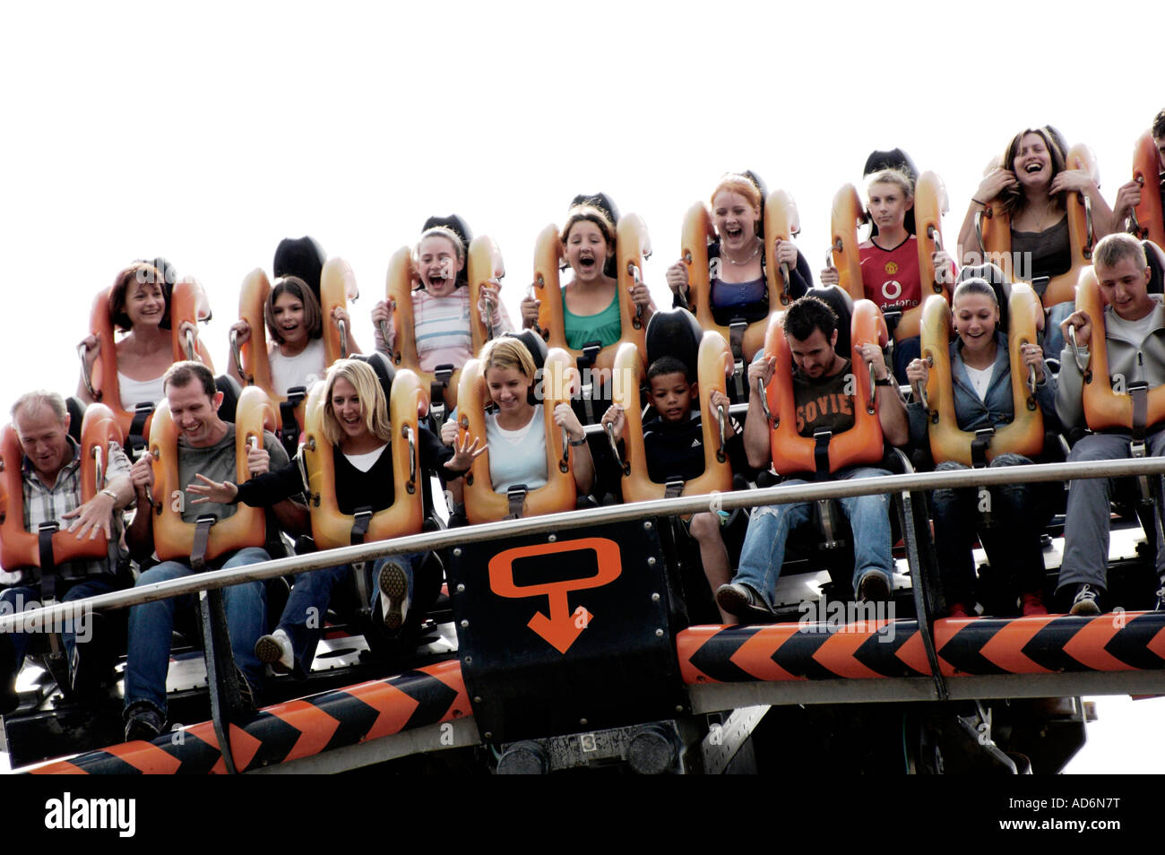 Obviation Tower Ride Oblivion Ride Alton Towers theme park EDITORIAL USE ONLY Stock Photo ...