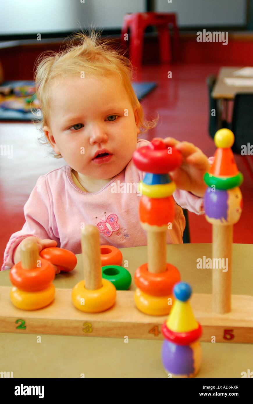 18 month old baby in creche Brixton London Stock Photo Alamy