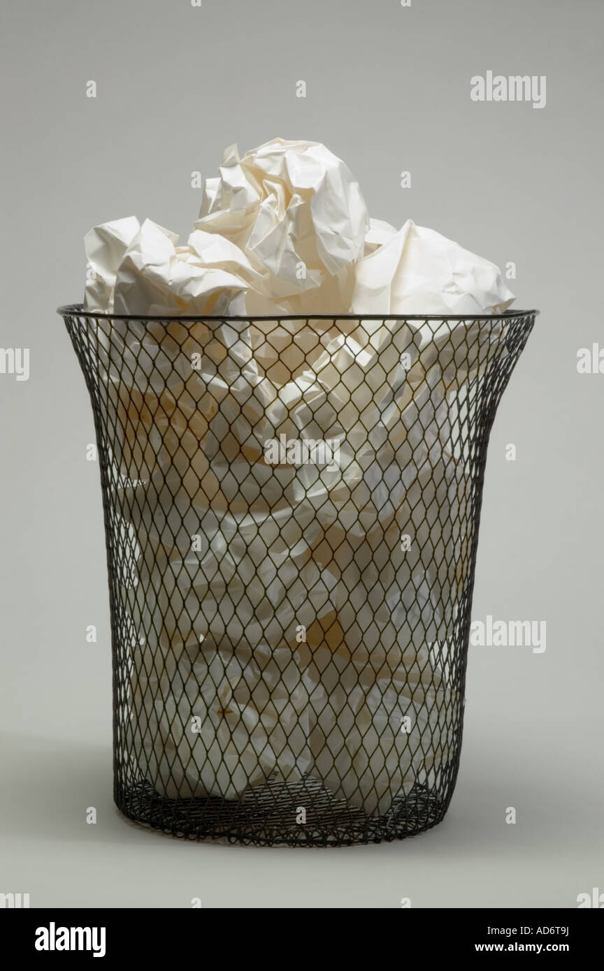 Wire wastepaper basket Stock Photo Alamy