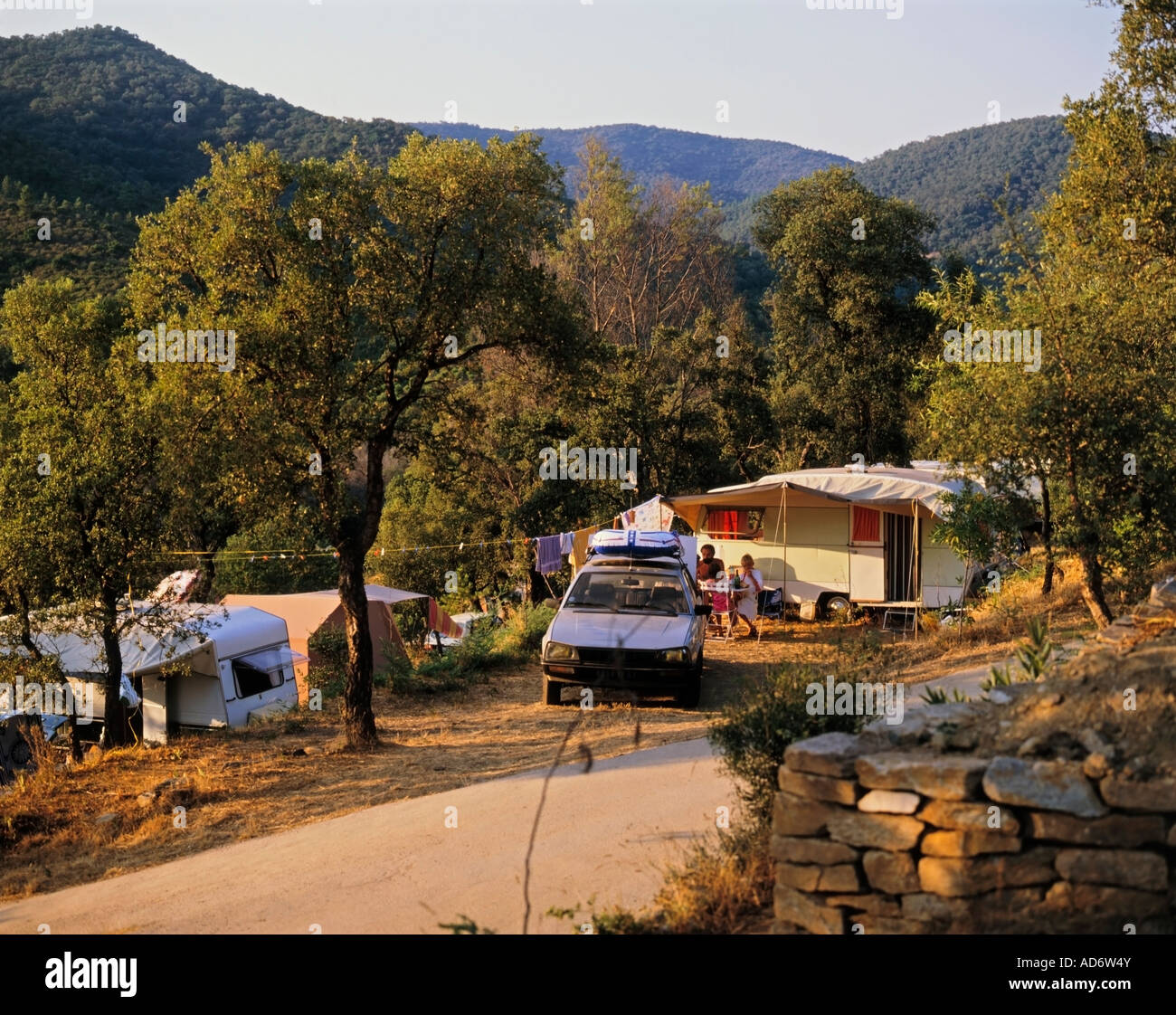 French Campsite, South of France, France Stock Photo