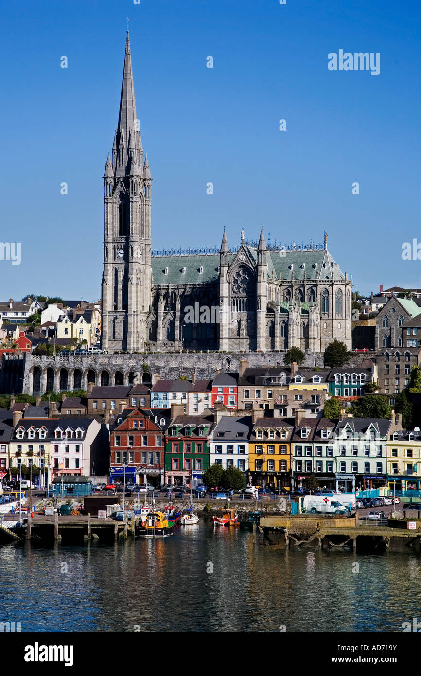 St Colman's Cathedral and houses, emigrant embarkation point