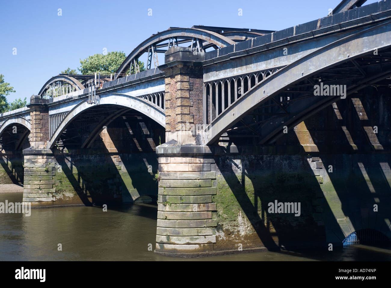 Barnes Bridge River Thames London Stock Photo