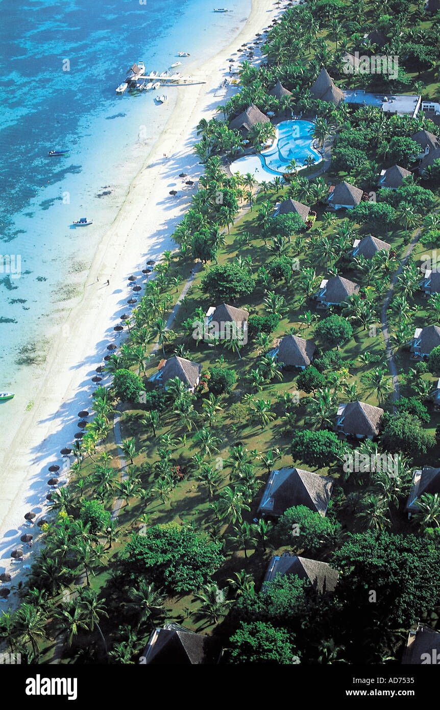 Mauritius Trou aux Biches beach aerial Stock Photo Alamy