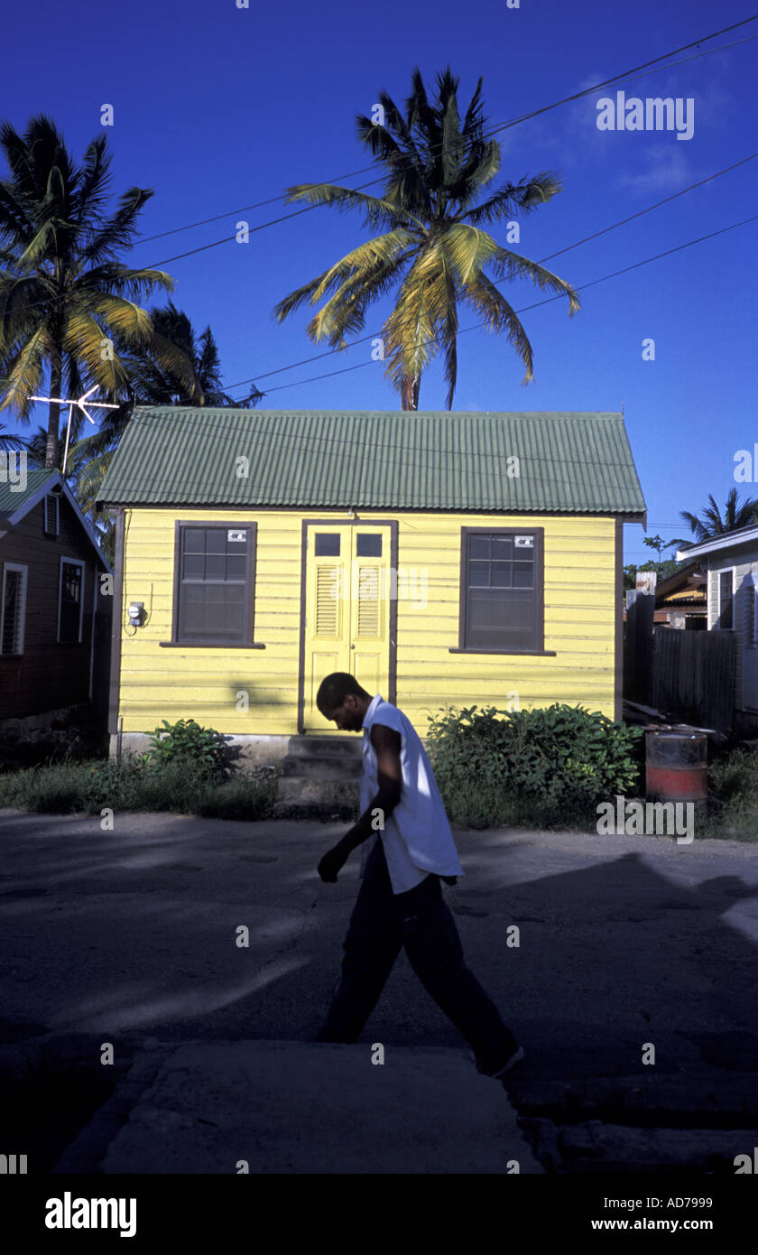 CARIBBEAN BRITISH WEST INDIES BARBADOS LA BARBADE ST PETER PARISH FISHERMEN VILLAGE OF SIX MEN S BAY COLORED CHATTEL HOUSE AND Stock Photo