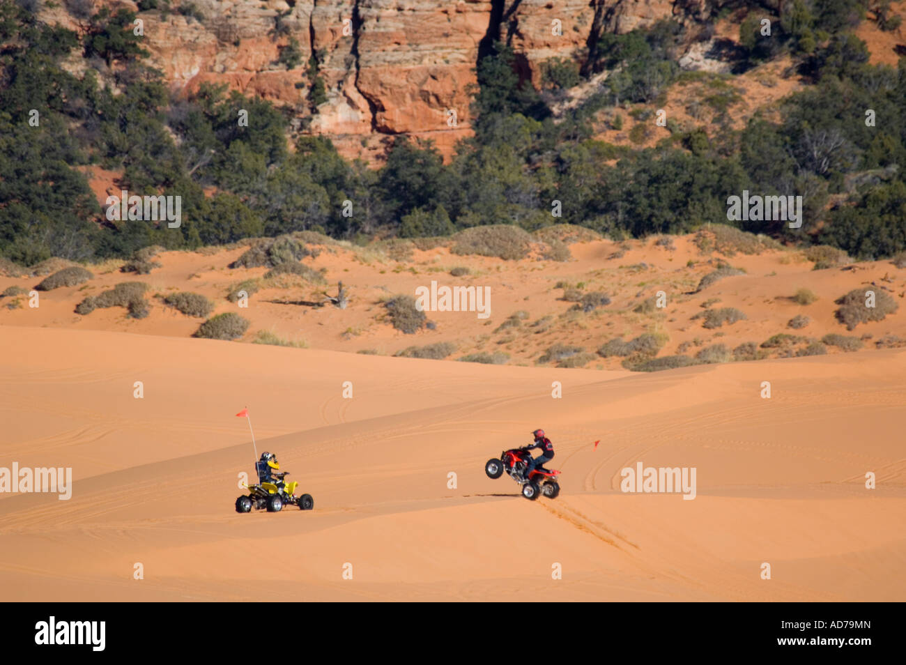 All terrain vehicles ATV at Coral Pink Sand Dunes State Park near Kanab