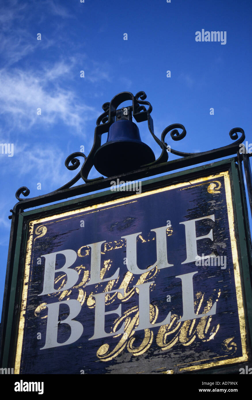 Blue Bell Pub Sign Stock Photo