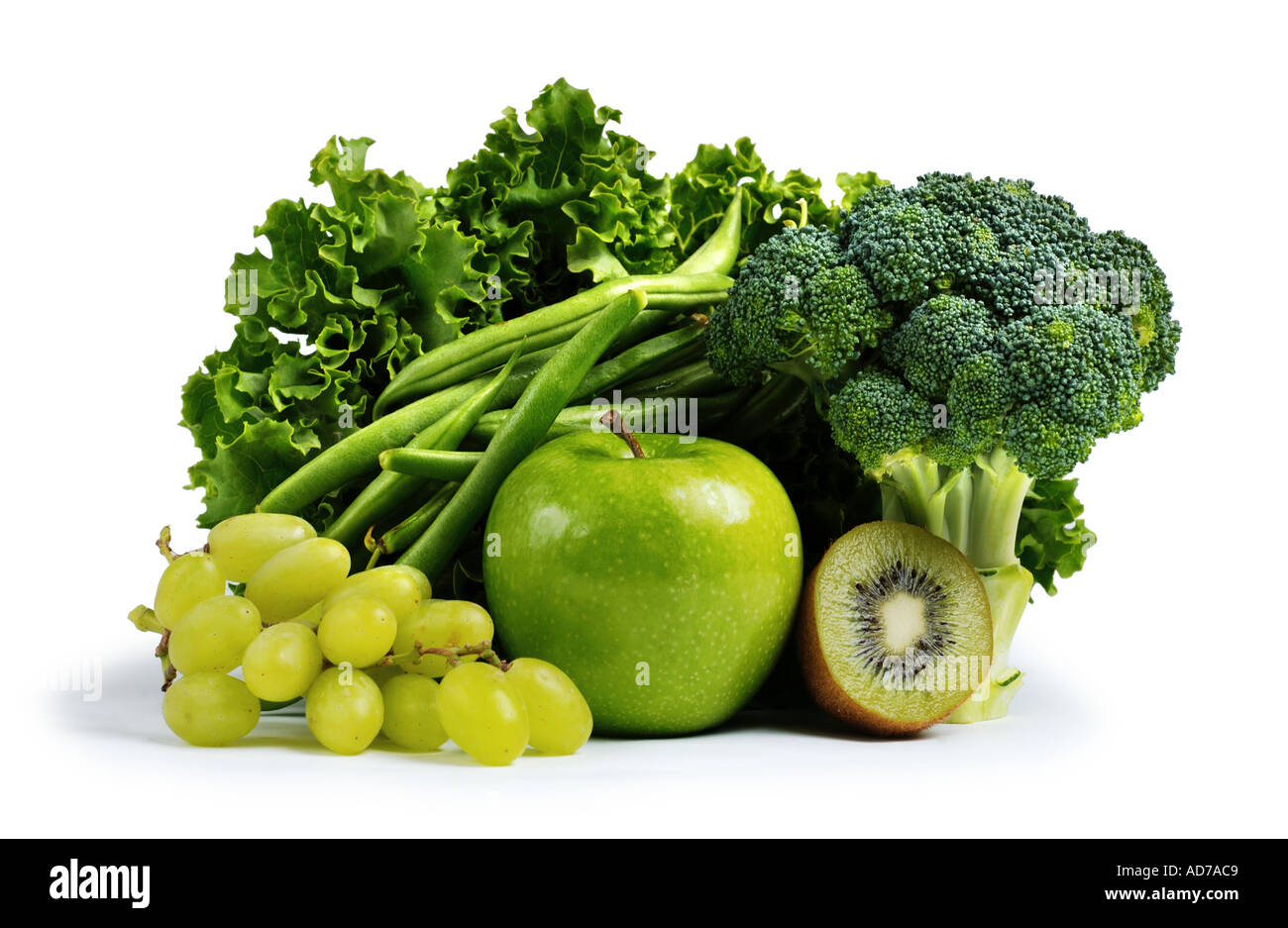 Green fruits and vegetables Stock Photo Alamy