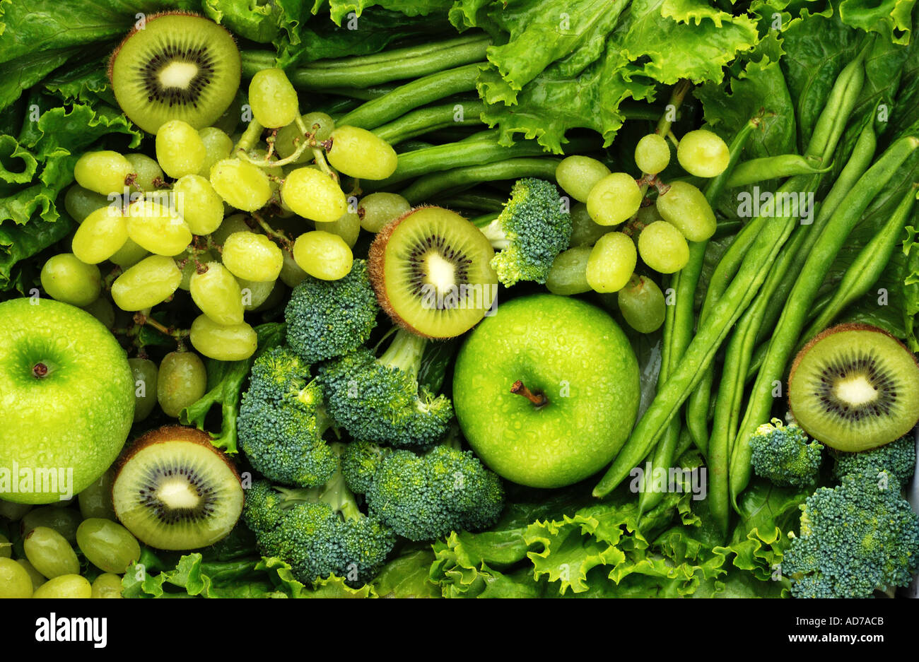 Green fruits and vegetables Stock Photo - Alamy, image size:1300x937