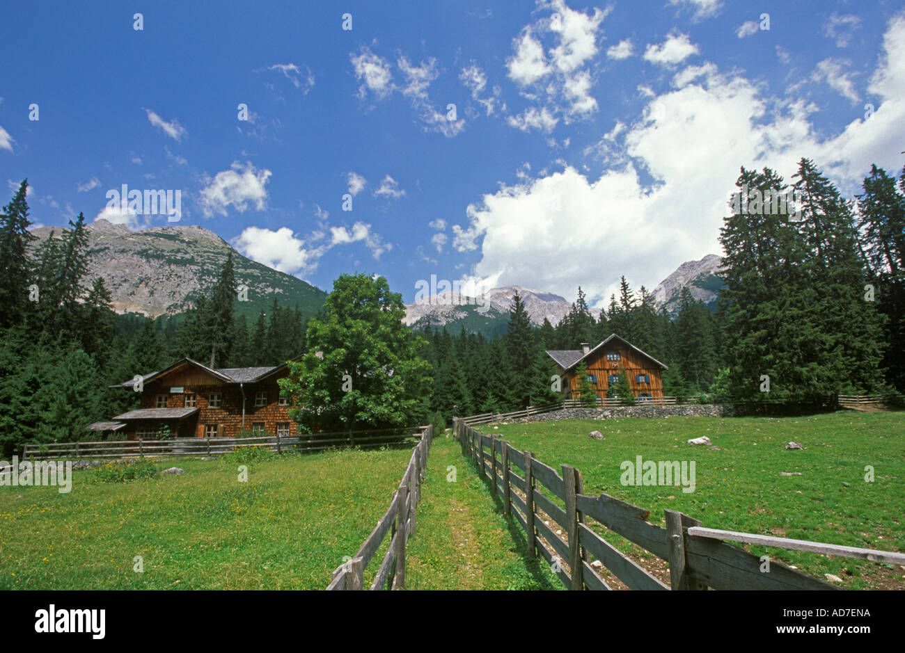 hunting lodge of Ludwig Ganghofer in Gaistal valley near Leutasch Tyrol Austria Stock Photo