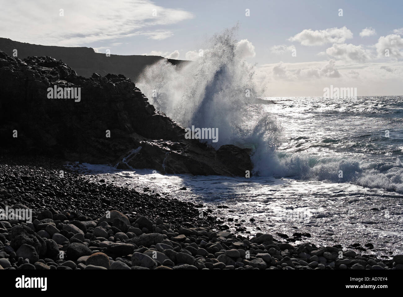 breaker Puertito de los Molinos Fuerteventura Canary Islands Stock Photo
