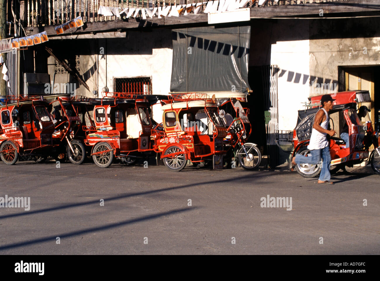 tricycles in rural Philippines Stock Photo