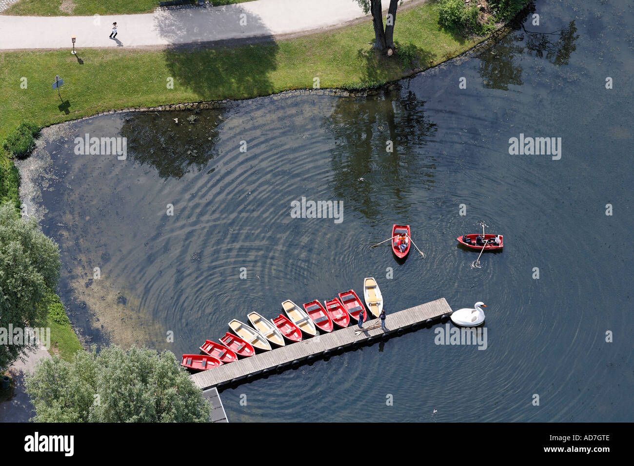Munich Olympic Park view from Olympic tower Munich Bavaria Germany ...