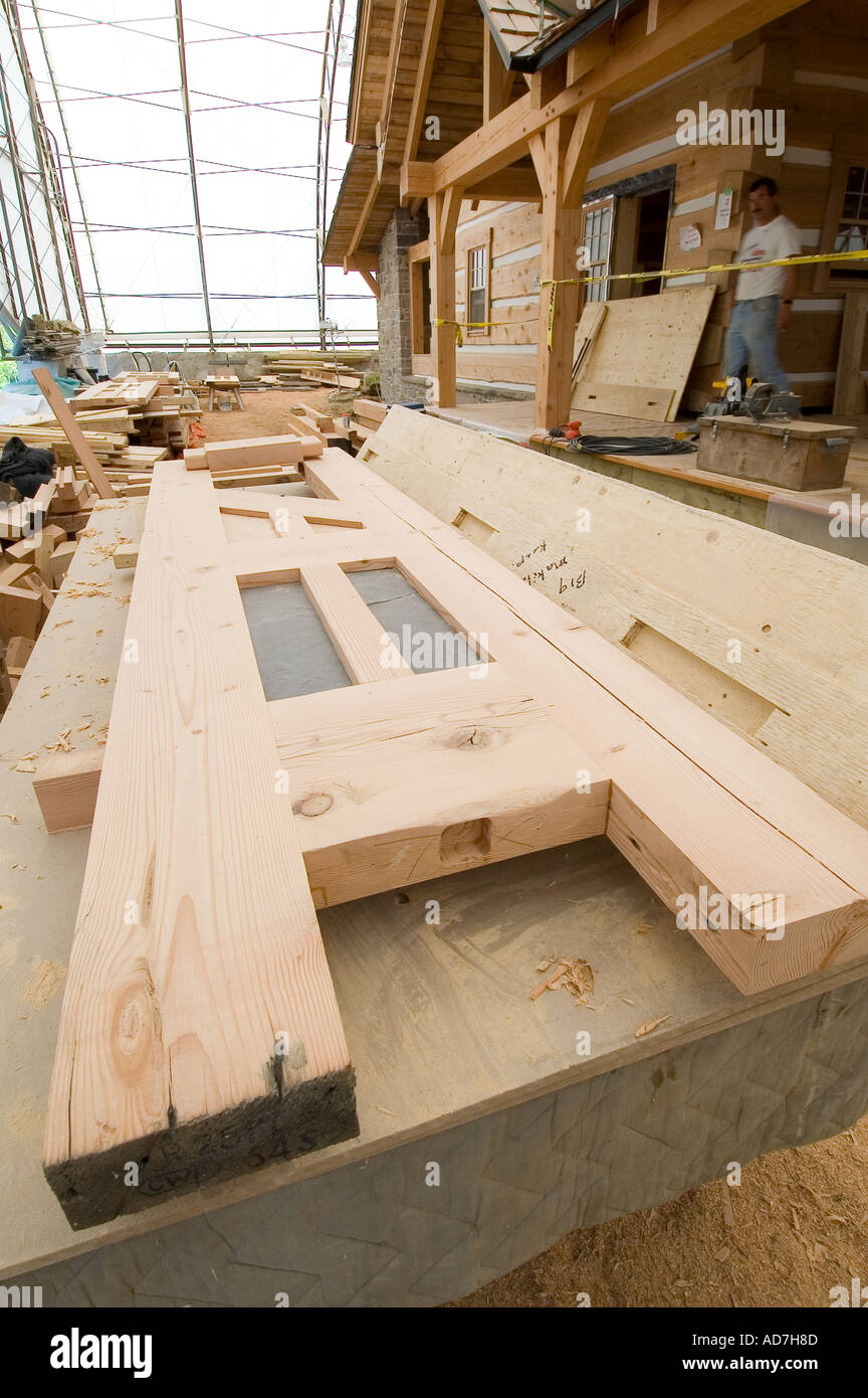 Cedar and Fir used in house construction Stock Photo