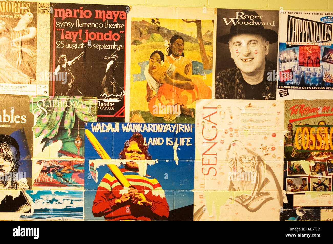 Theater Green Room With Old Posters Of Past Performances