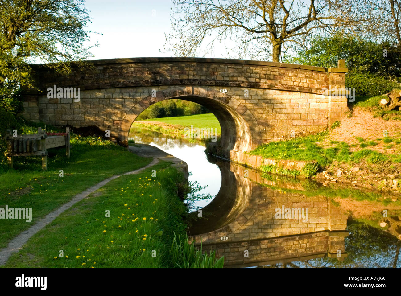 Traditional Bridge Crossing The Canal Cheshire UK Stock Photo