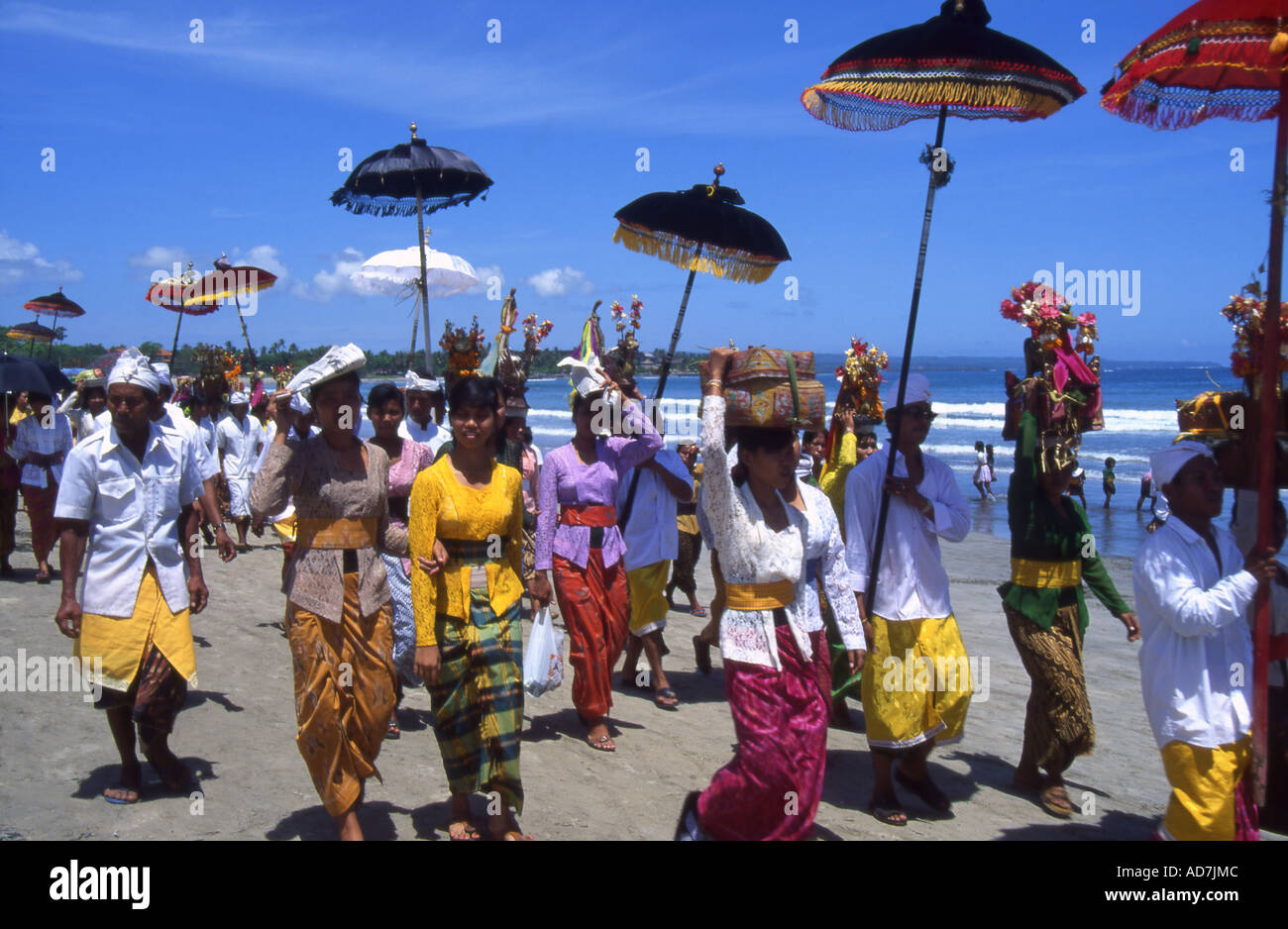 Indenesia Bali Kuta Beach Melasti Festival Procession