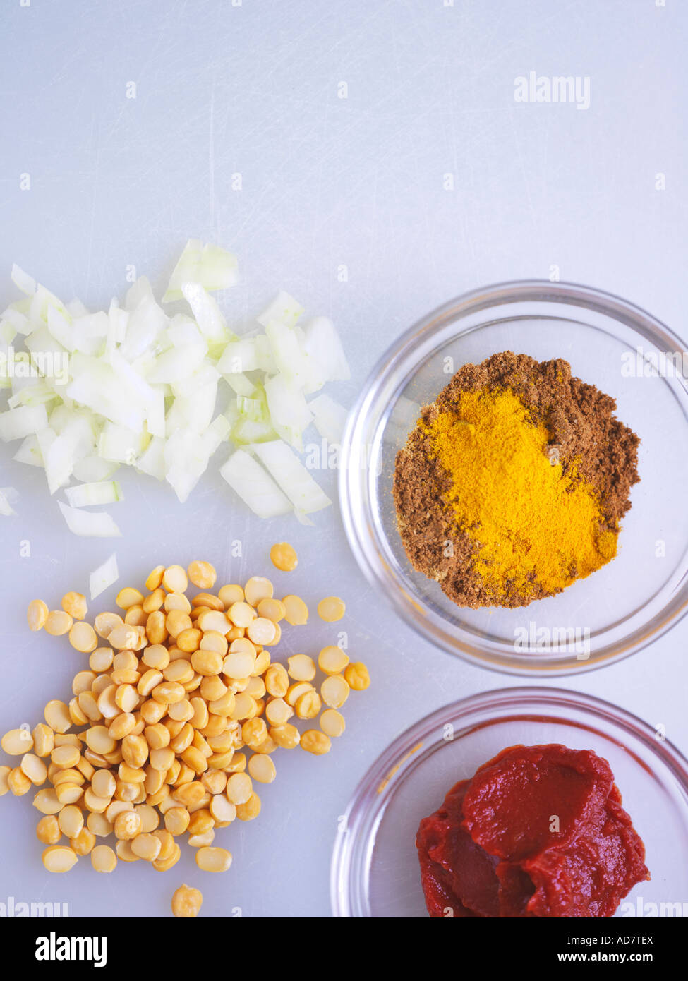Indian Food Ingredients for Chana Daal Stock Photo