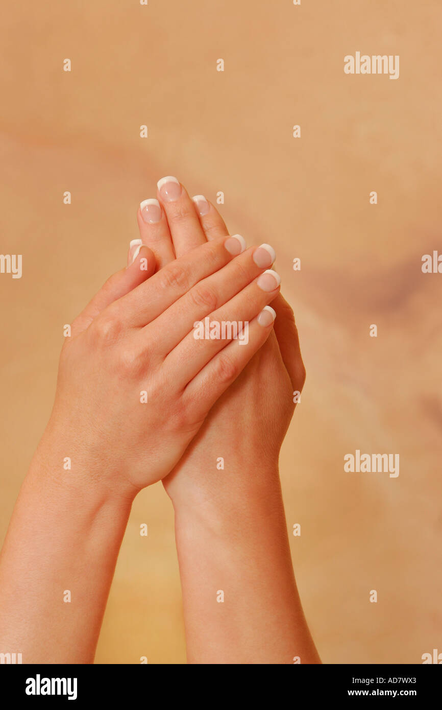 Manicured fingernails Stock Photo
