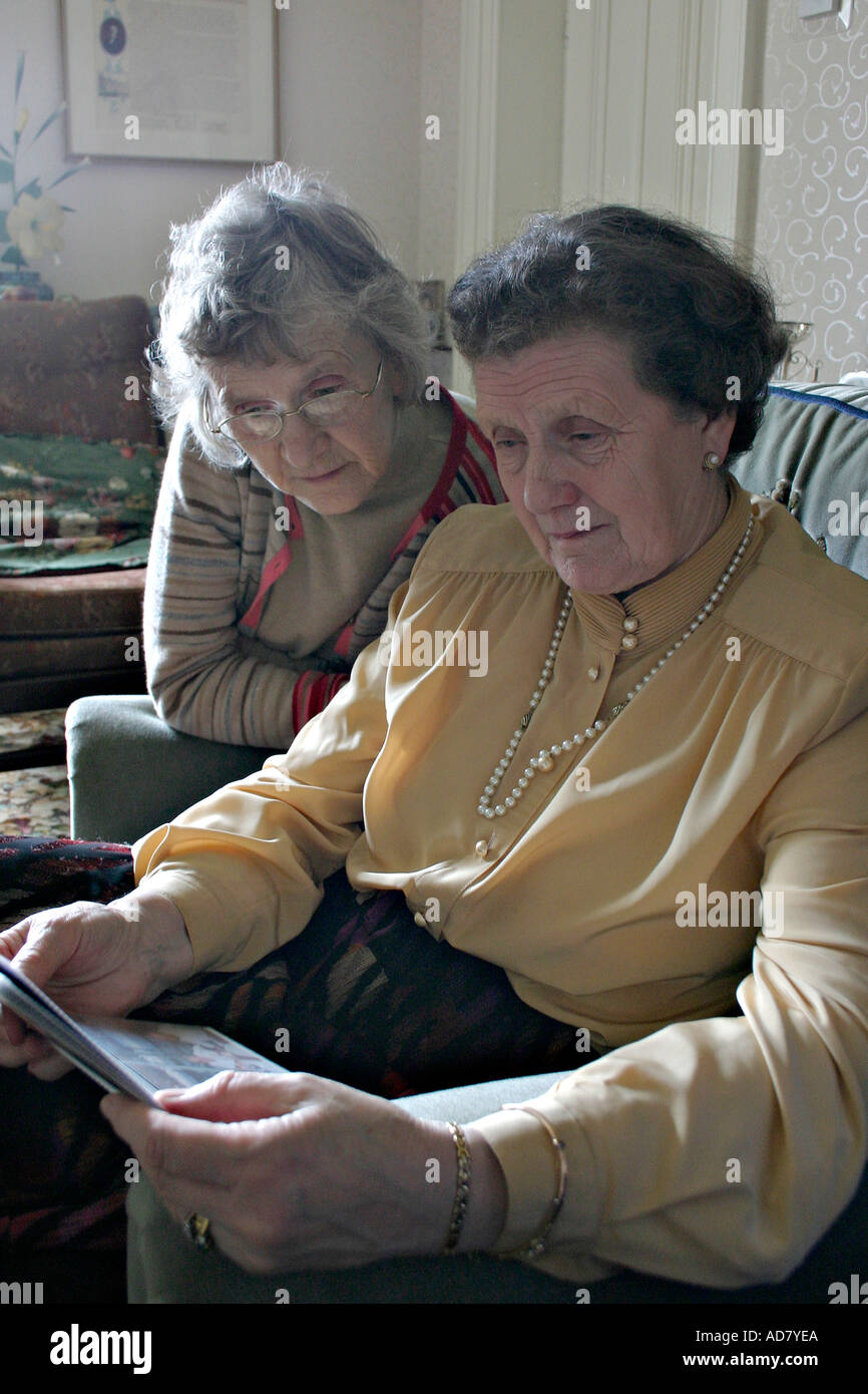 Photo Album Viewing Stock Photo