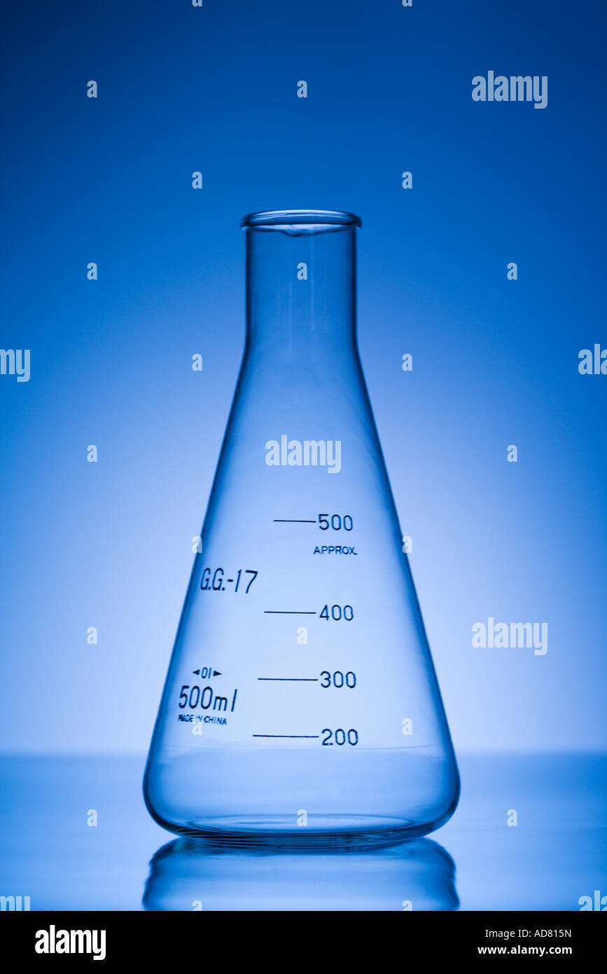 Glass science container with blue tint Stock Photo Alamy