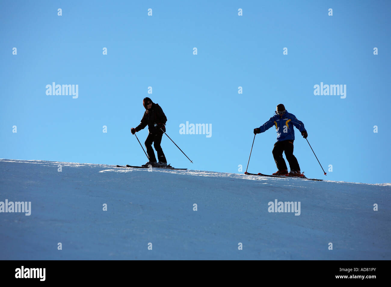 Ski lessons Stock Photo Alamy
