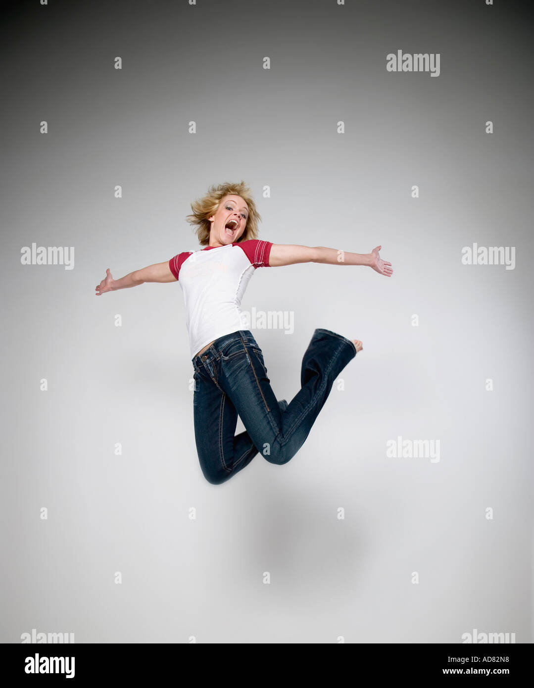 Teenager joy jumping hi-res stock photography and images - Alamy