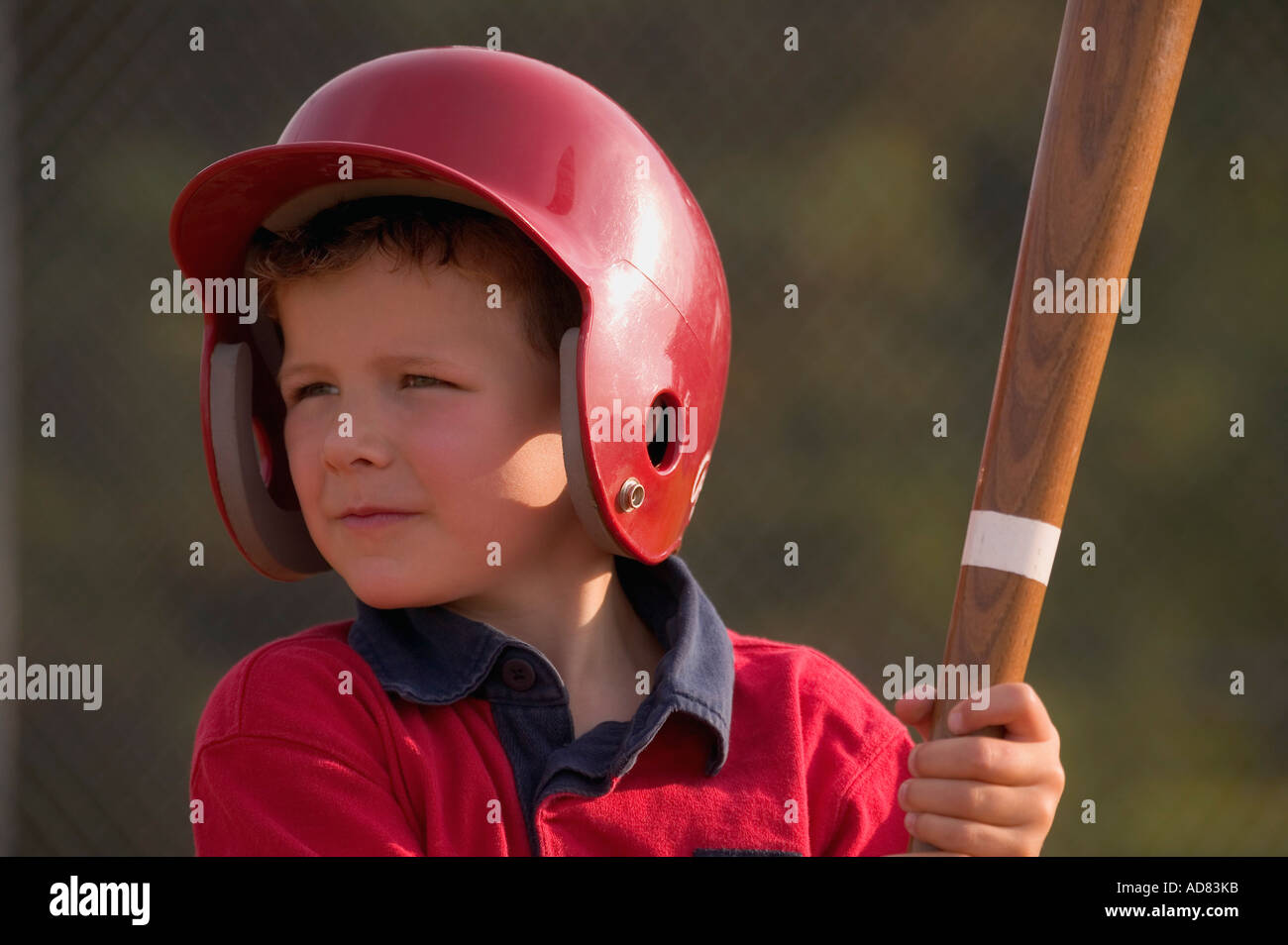 Child with baseball bat Stock Photo
