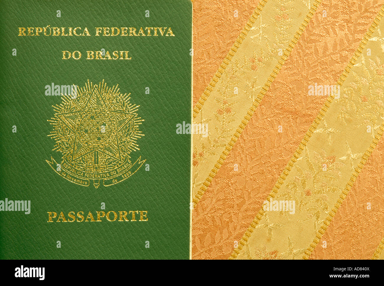 Close-up of a Brazilian Passport Stock Photo