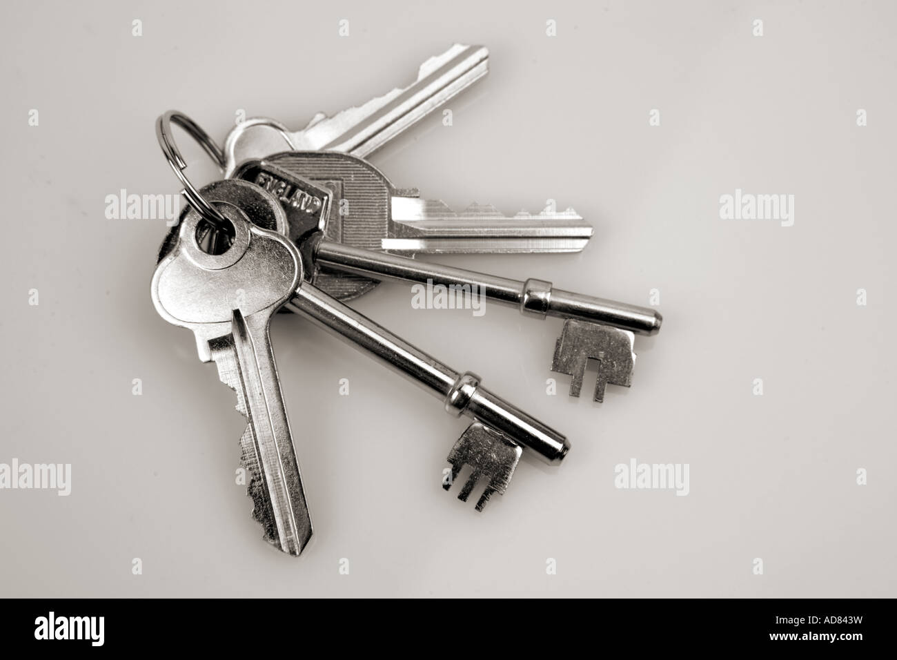 Keys on keyring Stock Photo Alamy