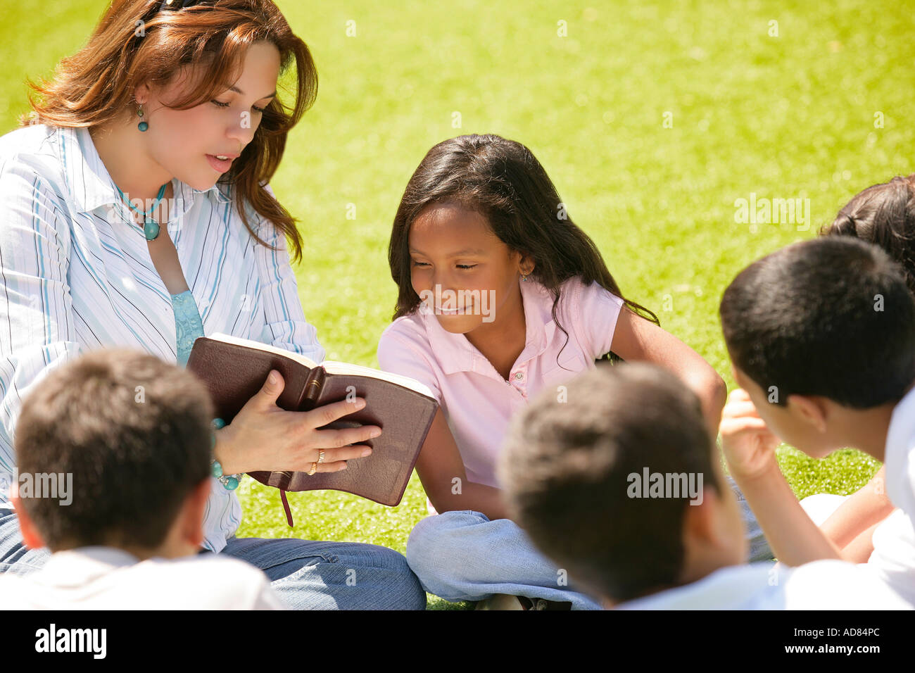 Teaching A Group Of Children Stock Photo Alamy Teaching A Group Of Children Stock Photo Alamy