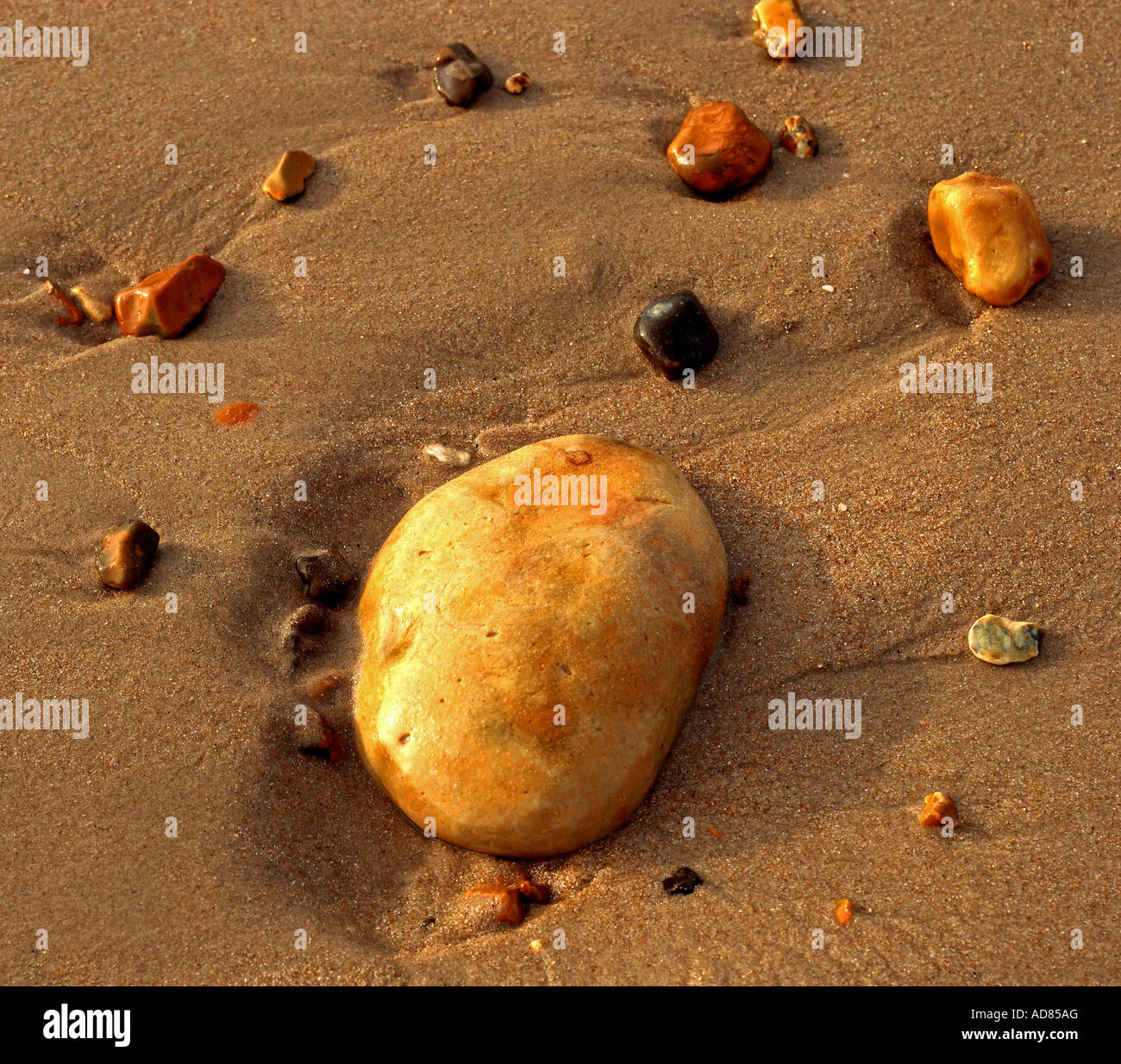 Pebbles on a Beach Stock Photo