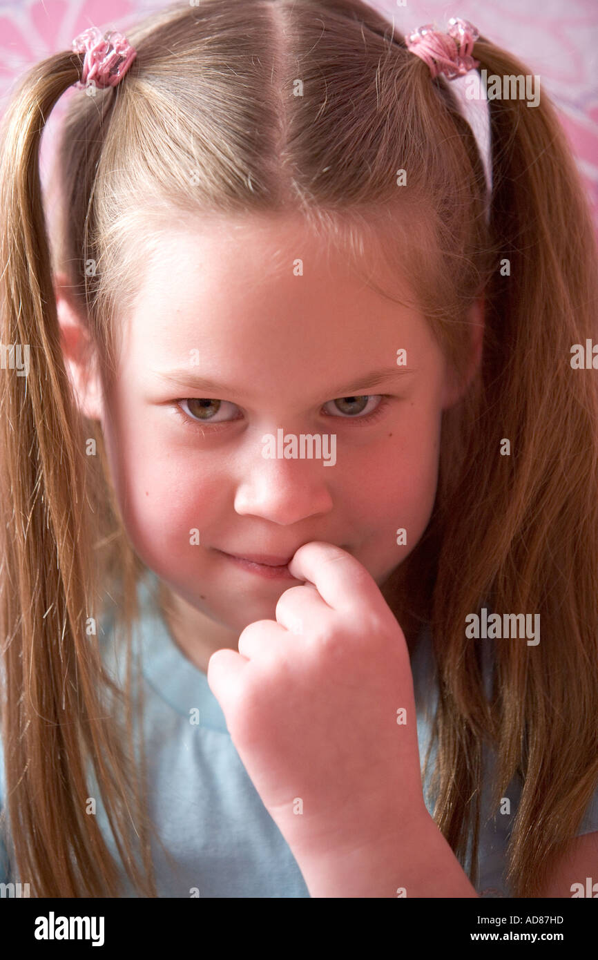 Portrait blond eight year old hi-res stock photography and images - Alamy