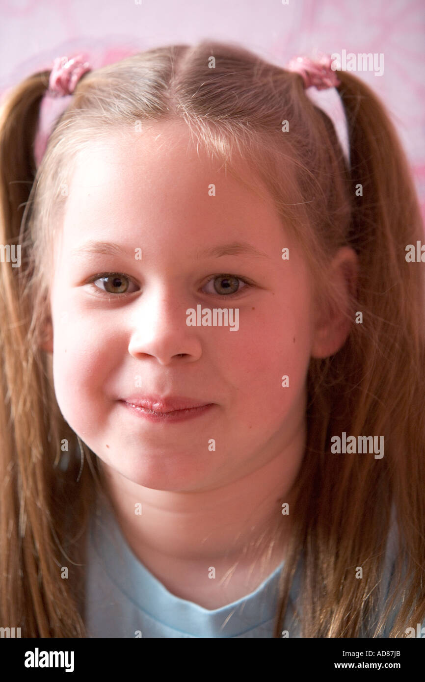 Portrait blond eight year old hi-res stock photography and images - Alamy