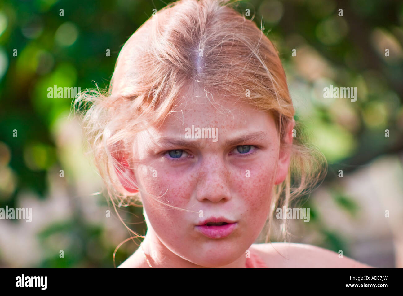 Girl blonde 12 years blue eyes hi-res stock photography and images - Alamy