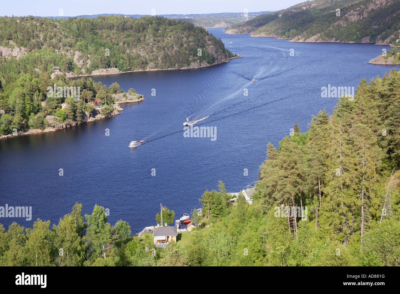 Svinesund at the border between Norway and Sweden Stock Photo