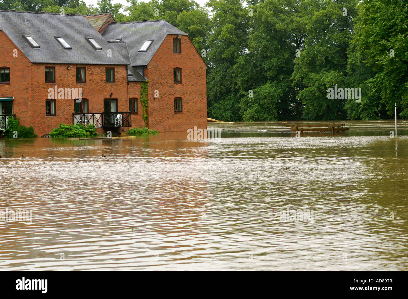 Flooded house, Evesham,  Worcestershire, Gloucestershire, UK Stock Photo
