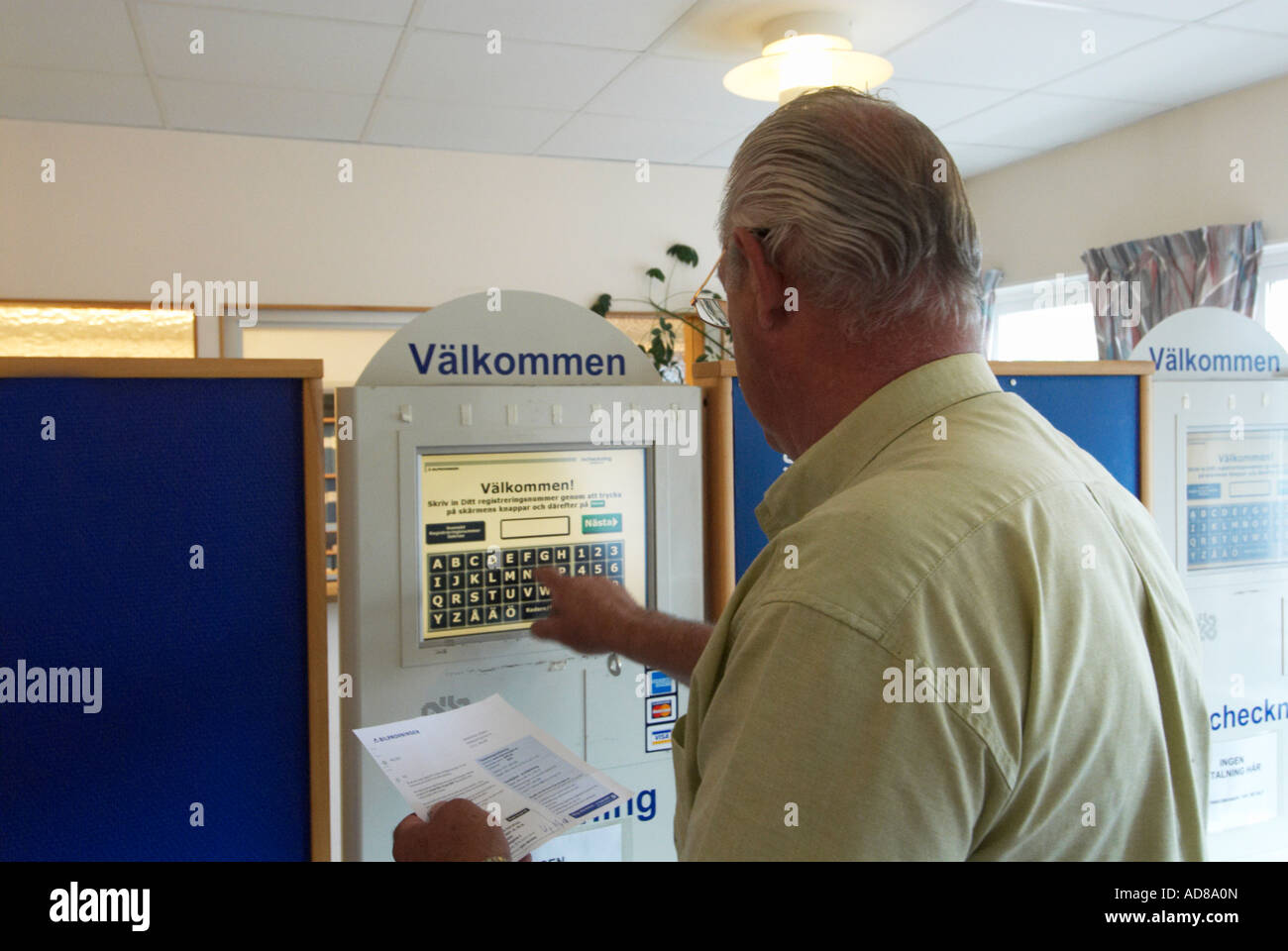 Checking in at the Swedish MotorVehicle Inspection Company Stock Photo