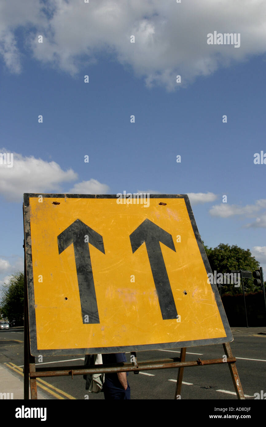 Road Traffic Sign Two Arrows Hi-Res Stock Photography And Images - Alamy